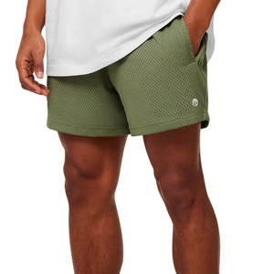 Pantalones Cortos Deportivos para Hombre, de Malla Transpirable, Corte Regular de 5 Pulgadas, para Gimnasio y Entrenamiento, Color Verde GS Grounded - Product Image 3