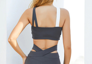 Women High Waist Yoga Set Sportswear Fitness Gym Wear Seamless Criss Cross <b>Crop</b> Top and <b>Leggings</b> Athletic Workout Activewear - Product Image 2