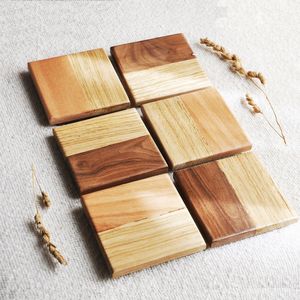 Handicrafts Popular Design High Quality Eco-Friendly Reusable Wooden Coasters Handmade Solid Wood Custom Design Country - Product Image 1