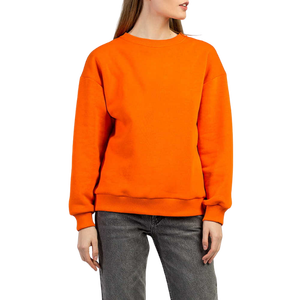 <b>Orange</b> Crew Neck <b>Sweatshirt</b> Regular Fit Casual Pullover Knitted Cotton Autumn Wear Unisex - Product Image 1