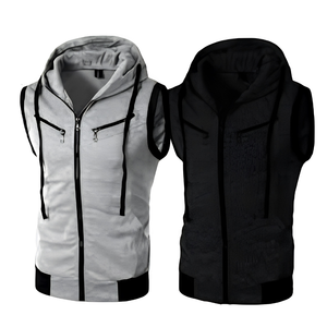 Gilet zippé intégral, quart de zip, fermeture éclair frontale, pour hommes et femmes, grandes tailles, avec poches, à capuche, en Spandex/Polyester, vêtement d'extérieur pour l'hiver - Product Image 2