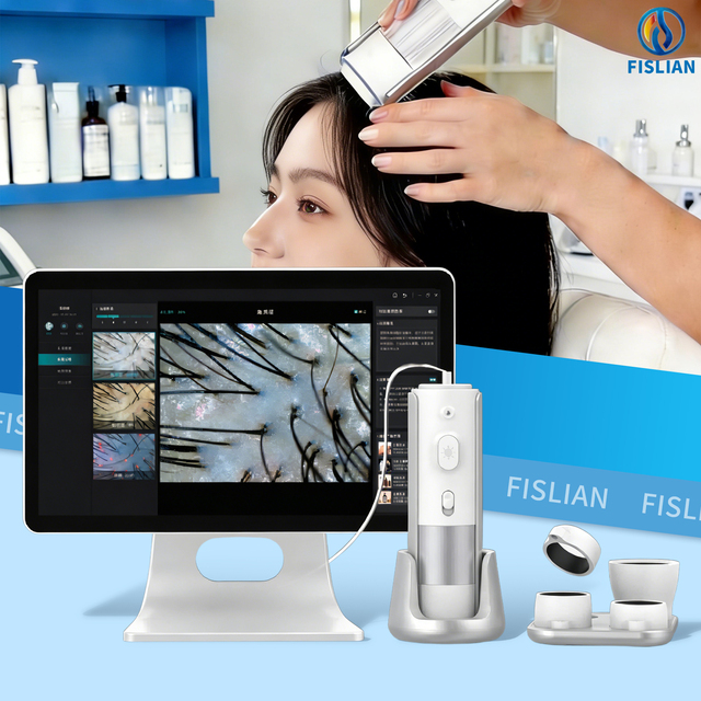 Professional Hair Follicles Scanner - Handheld 16MP HD 10-200X AI Scalp Analyzer for Hair Transplant & Beauty Salons