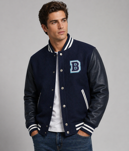 HMR Custom High-Quality Wool & Leather Sleeve Letterman <b>Jacket</b> | Embroidered Logo Varsity <b>Jacket</b> for Men & <b>Women</b> - Product Image 5
