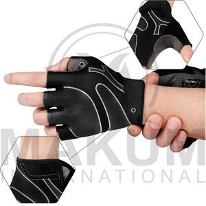 Unisex Cycling Gloves for Road Mountain Biking-Anti-<b>Slip</b> Shock-Absorbing Padded Silk Material Touchscreen Compatible - Product Image 3