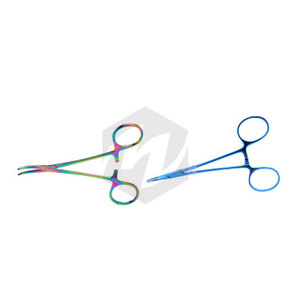 Juego de 4 pinzas Halsted para mosquitos, 4 3/4 pulgadas, con revestimiento de color, curvadas, instrumento médico quirúrgico premium para sujeción y manipulación de tejidos pequeños - Product Image 2