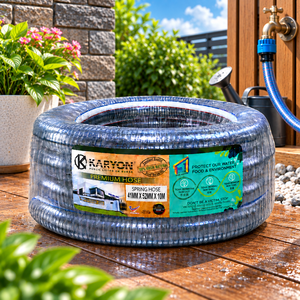 KARYON PVC Spring Suction <b>Hose</b> Clear Steel Wire Reinforced Flexible Pump Pipe for Irrigation Workshop Contractor Use Supply - Product Image 1