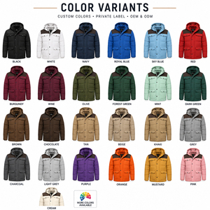 Parka matelassée à capuche pour homme, personnalisable, imperméable, en polyester, veste d'hiver standard, couleur unie, fermeture éclair, décontractée, pour l'extérieur - Product Image 6
