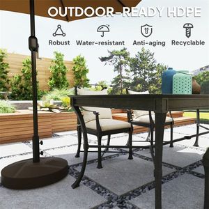 Ombrellone da Giardino e Patio con Palo in Acciaio Inossidabile - Forma Quadrata per Spiaggia e Uso in Hotel/Ristoranti - Product Image 6