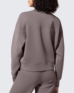 Sudadera Corta de Algodón con Logotipo Personalizado para Mujer, Sudadera Holgada Lisa para Mujer, Sudaderas Cortas Personalizadas para Mujer - Product Image 3