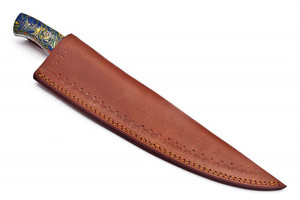 Ensemble de couteaux de chef professionnels faits à la main en acier Damas vintage 1095 15N20, lame en acier carbone, finition haute brillance, couteau de cuisine - Product Image 6