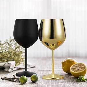 Verres à vin modernes en acier inoxydable incassable, élégants, or, noir, rouge, multicolores, verres à champagne rose doré, 301-400 ml, vente en gros - Product Image 3