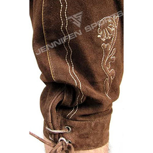 Stylish Oktoberfest German Trachten Bavarian Traditional <b>Men's</b> Solid Casual Under-Knee Suede Leather Lederhosen With Suspender - Product Image 5