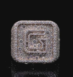 Moissanite Iced Out Square Signet <b>Ring</b> Luxury Hip Hop Statement Jewelry Pavé <b>Crystal</b> <b>Ring</b> for Men Fashion Gift - Product Image 1