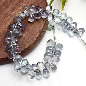 Quartz naturel Alex lisse gouttes forme 6 pouces perles de pierres précieuses faites à la main brin utilisation pour la fabrication de bijoux Bracelet collier - Product Image 2