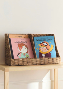 Rustic Rattan Magazine Holder Woven Book <b>Storage</b> Basket Handcrafted Decorative <b>File</b> Organizer Perfect For Kids Room - Product Image 5