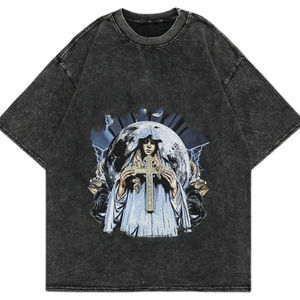 Camiseta de Lona Transpirable Ecológica de Alta Calidad para Hombre, Lavado Ácido, Color Sólido, a la Moda, para Poliéster/Algodón, Personalizada - Product Image 6