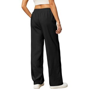 Pantalones informales de pierna ancha de cintura alta para mujer 2025 con cordón ajustable, Salón suave y transpirable para vacaciones en la playa de verano - Product Image 1