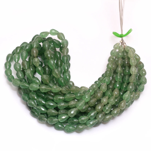 Cuarzo Fresa 5x8mm-7x10mm en Forma de Lágrima, Cuarzo Verde Natural Semiprecioso, Gotas Facetadas para Joyería - Product Image 5