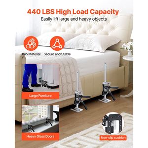 2 Pezzi Sollevatori Manuali in Metallo Salva-Lavoro, Capacità di Carico 440 Libbre, Sollevamento 9,3 Pollici, con Base Magnetica e Braccio da 2 Pollici - Product Image 3