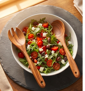 Juego de cubiertos de bambú premium de 7 piezas con diseño elegante, juego de cubiertos perfecto para mesas de eventos, utensilios de cocina y uso diario. - Product Image 6