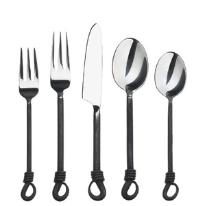 Juego de cubiertos de tendencia Plata y Negro Hoteles y restaurantes Usos Juego de cubiertos de metal Cubiertos de acero inoxidable de la India - Product Image 6