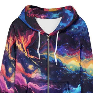 ZIP up HEAT-TRANSFER PRINTED 100% POLYESTER <b>LIGHTWEIGHT</b> SIMPLE FRONT UNISEX WINTER <b>HOODIES</b> - Product Image 3