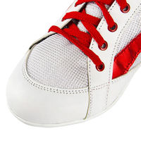 WARZONE SPORTS Chaussures de boxe montantes blanches et rouges à lacets, respirantes, en PVC souple, baskets d'entraînement pour hommes