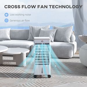 Condizionatore d'Aria Portatile a Risparmio Energetico 20L con Telecomando, Timer, Ruote, Ventilatore Refrigerante ad Acqua, Umidificatore, Include Pacchi Ghiaccio (UK) - Product Image 4