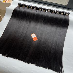 Vente en gros de couleur naturelle noire # Extensions de cheveux 1b Weft, mèches de cheveux humains lisses et soyeux, best-sellers, livraison rapide - Product Image 3