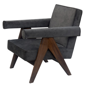 Canapé convertible de salon en tissu, design rétro de luxe, style Mid-Century Modern, avec pieds en V en bois massif et accoudoirs à coussin - Product Image 2