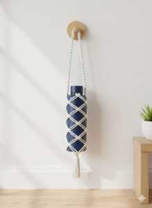 Bohemian Macrame Wine Bottle Holder Handwoven Cotton Tassel Hanging Bottle Carrier for Living Room <b>Kitchen</b> <b>Decor</b> - Product Image 1