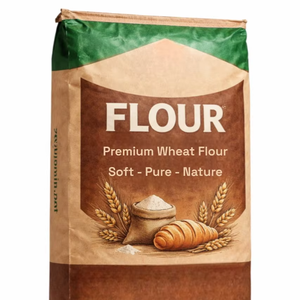 Bolsa de Papel Kraft Biodegradable de Grado Alimenticio, Personalizada, de 10 kg y 25 kg, Impresa en Flexografía, con Fondo Cosido, para Harina y Almidón de Tapioca - Product Image 1