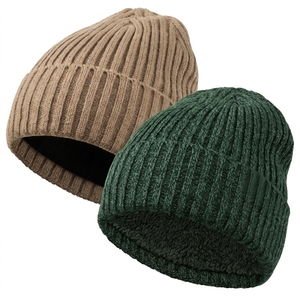 Custom Solid Color Fashion Unisex Reversible Beanie <b>Hat</b> Knit Winter Adult Acrylic Common Travel - Product Image 2