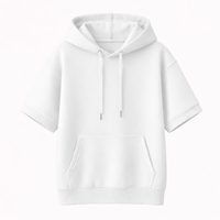 Nouveau sweat à capuche unisexe tendance personnalisé à manches courtes en molleton, coton doux de qualité supérieure, streetwear décontracté, mode été/hiver, séchage rapide pour hommes