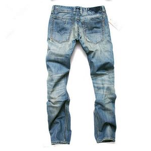 Jean en denim délavé sur mesure pour homme, style hip-hop, coupe droite ample et épaisse, avec boutons 3D solides, respirant, coupe ajustée - Product Image 2