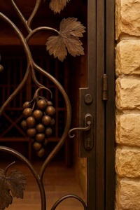 Portail d'entrée en fer forgé résistant à la rouille KHP, design Art Déco, finition thermolaquée, montage facile, motif vigne - Product Image 3