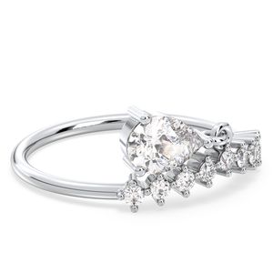 REYES Luxury 925 Sterling Silver GRA Certified Moissanite Engagement Ring For Women Perfect Anniversary Gifts Fine Jewelry - Product Image 1