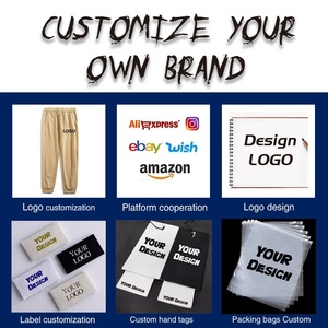 Custom High Waist Men's <b>Jogger</b> Sweatpants With Embroidered Heat Transfer Logo Plain Sweatpants - Product Image 3