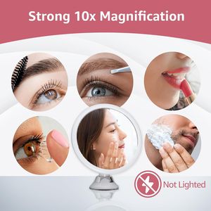 Specchio Ingranditore Rotondo 10X con Ventosa, Specchio Portatile per Trucco e Bagno, Ideale per Applicare il Makeup - Product Image 2