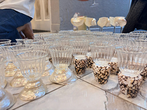 Tazas Ovaladas de Cristal con Conchas Naturales Hechas a Mano al Mejor Precio, Recuerdo Rústico para Bodas en la Playa, Vajilla Perfecta, Regalos Artesanales - Product Image 1