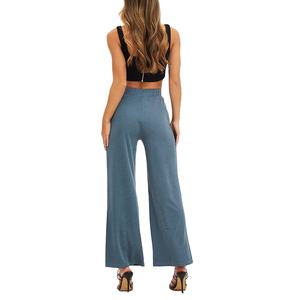 Pantalon évasé taille haute pour femme, très confortable et respirant, en promotion - Product Image 2
