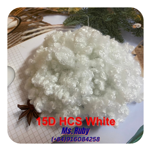 Vente en gros de rembourrage en fibres de polyester 100% recyclées, blanches, creuses, conjuguées et siliconées 15D HCS pour oreillers, couettes et couvertures - Product Image 2