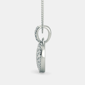Collier pendentif en or blanc avec cœur de diamants de laboratoire - Product Image 3