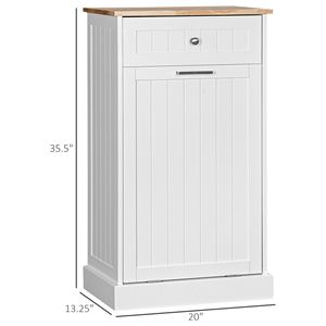 Cestino per Rifiuti da Cucina Bianco con Apertura a Ribalta, Contenitore per Raccolta Differenziata Autoportante - Product Image 3