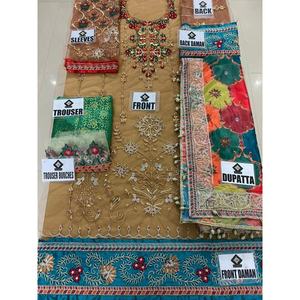 Colección de Ropa Desi Bordada para Bodas Pakistaníes e Indias, Última Moda en Trajes Shalwar Kameez de Seda, Gran Venta 2021 - Product Image 4