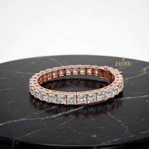 กำไลข้อมือเพชรคลาสสิกสีโรสโกลด์ ผลิตจากเงินสเตอร์ลิง ชุบเงิน ดีไซน์หรูหราเหนือกาลเวลา เหมาะสำหรับผู้หญิงในงานแต่งงาน - Product Image 1