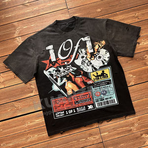 Camisetas Personalizadas de Algodón 100% con Lavado Ácido, Estilo Formal y Urbano para Hombre, de Alta Calidad, Vintage, Oversize, Tejidas, con Estampado Largo - Product Image 1