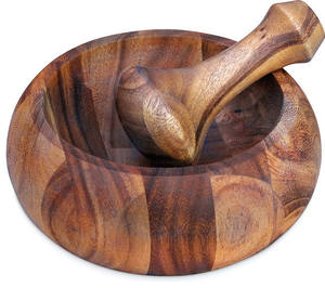 Mortier et pilon en bois de qualité supérieure, fabriqué en Inde, taille personnalisée, résistant au lave-vaisselle et au four, marque N.S OVERSEAS, en vente - Product Image 2