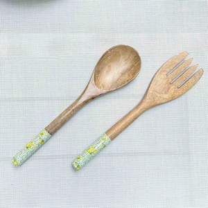 FAIZA CRAFT FC-3037 Custom Resin <b>Salad</b> <b>Tools</b> Serving Set with Stand for Wedding Includes Fork Knife Spoon Dishwasher Safe - Product Image 6