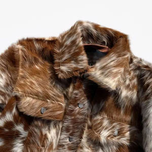 Chaqueta bomber de cuero vacuno lista para enviar para hombre, chaqueta de invierno de cuero vacuno auténtico con estampado animal, de lujo. - Product Image 3